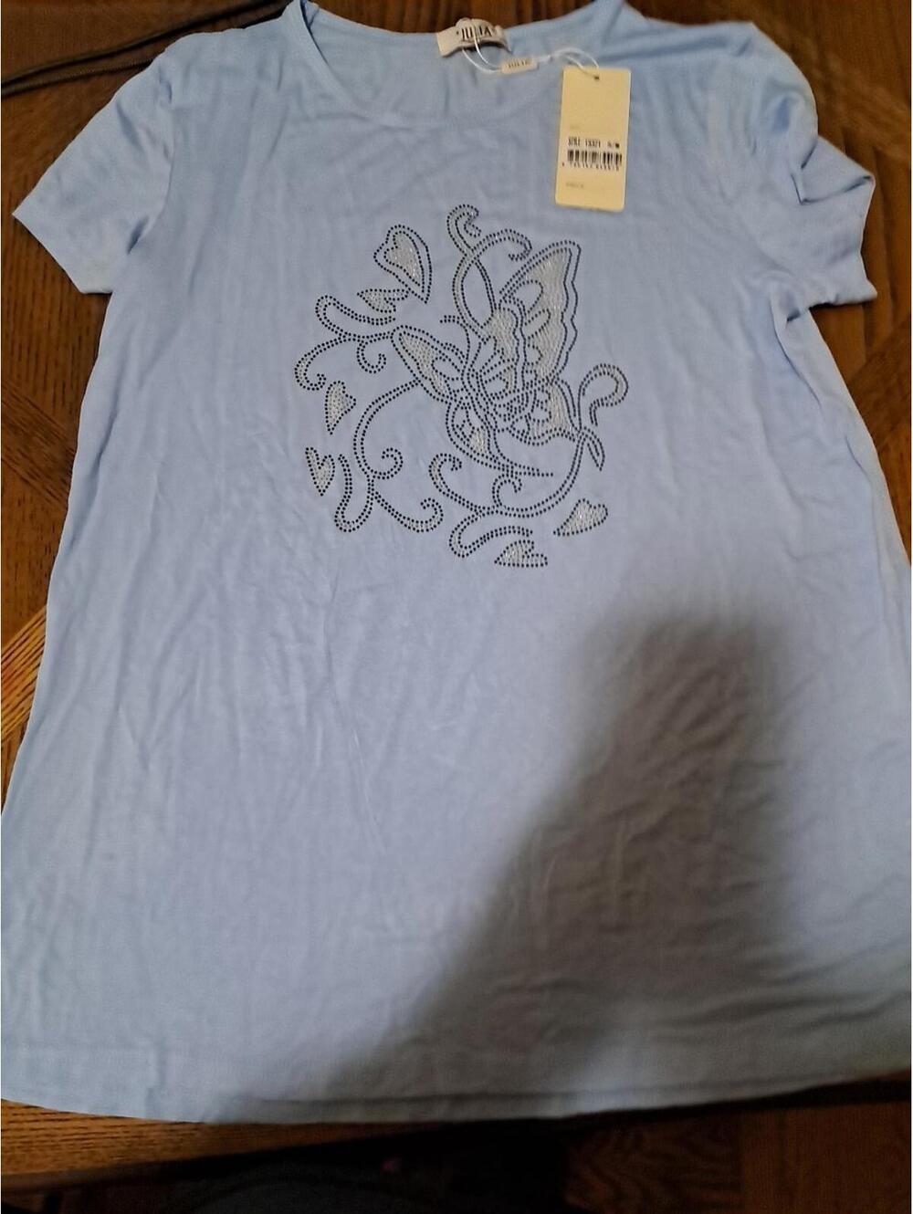 JULIA S/M Teeshirt‎ Butterfly Baby Blue Short Sleeve